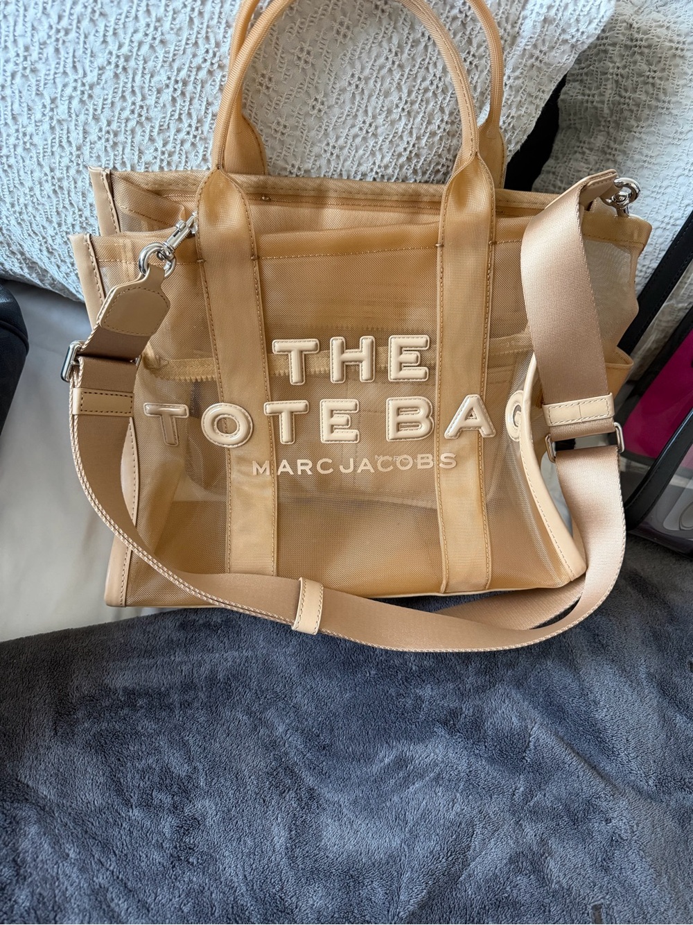 Marc Jacobs The Tote Bag - Beige Tan Clear Panel Tote